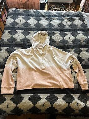 Aerie XL Faded / Dipped Dyed Cropped Sweatshirt w Quarterzip - Oversized